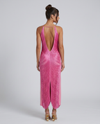 Renata | Halter Gown with Fringe Detail and Open Back