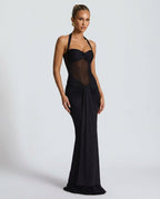 Cora | Halter Neck Backless Maxi Dress