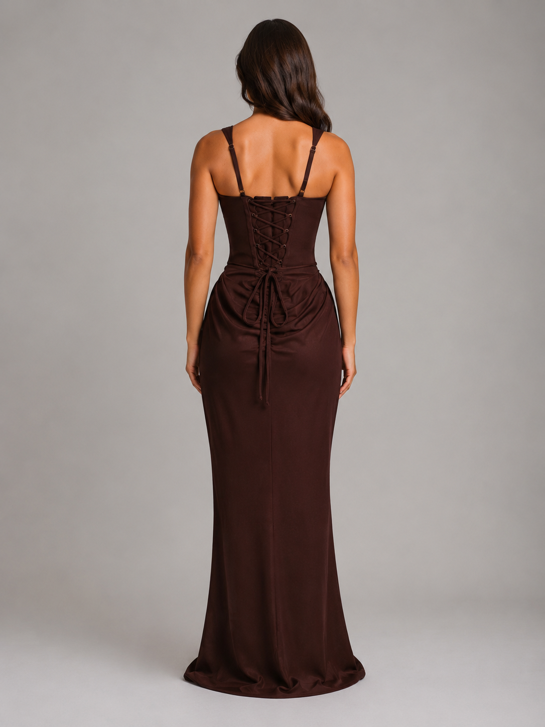 Delphine | Draped Corset Bodycon Maxi Dress