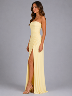 Talia | Strapless Draped Wedding Guest Maxi Dress