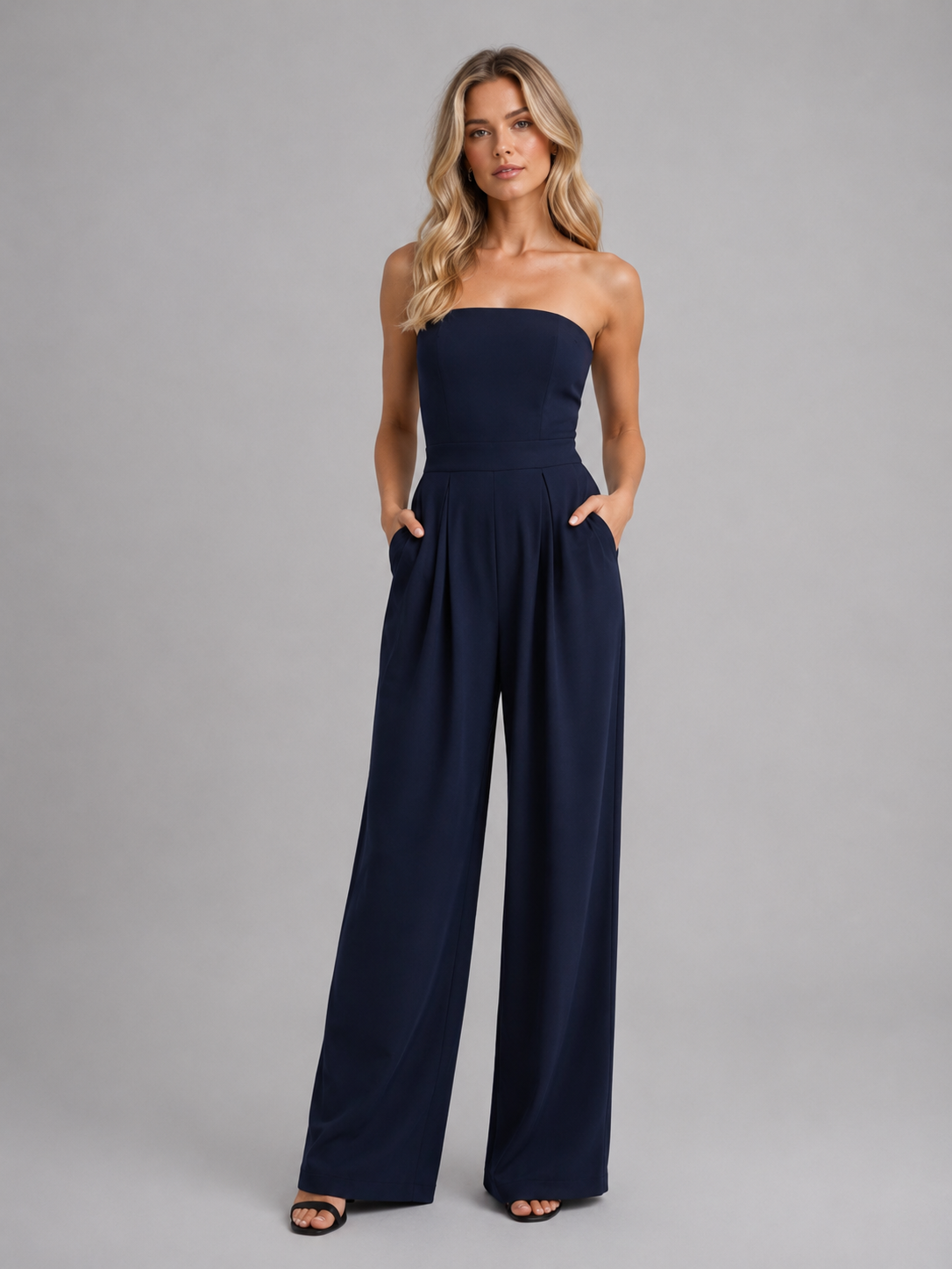 Cora | Strapless Wide Leg Jumpsuit