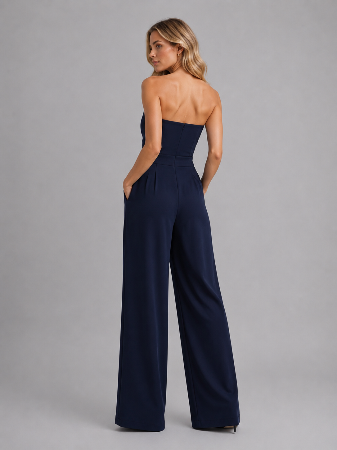 Cora | Strapless Wide Leg Jumpsuit