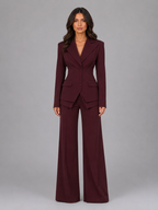 Dahlia | Cinched Waist & Wide-Leg Tailored Two-Piece Set