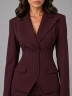 Dahlia | Cinched Waist & Wide-Leg Tailored Two-Piece Set