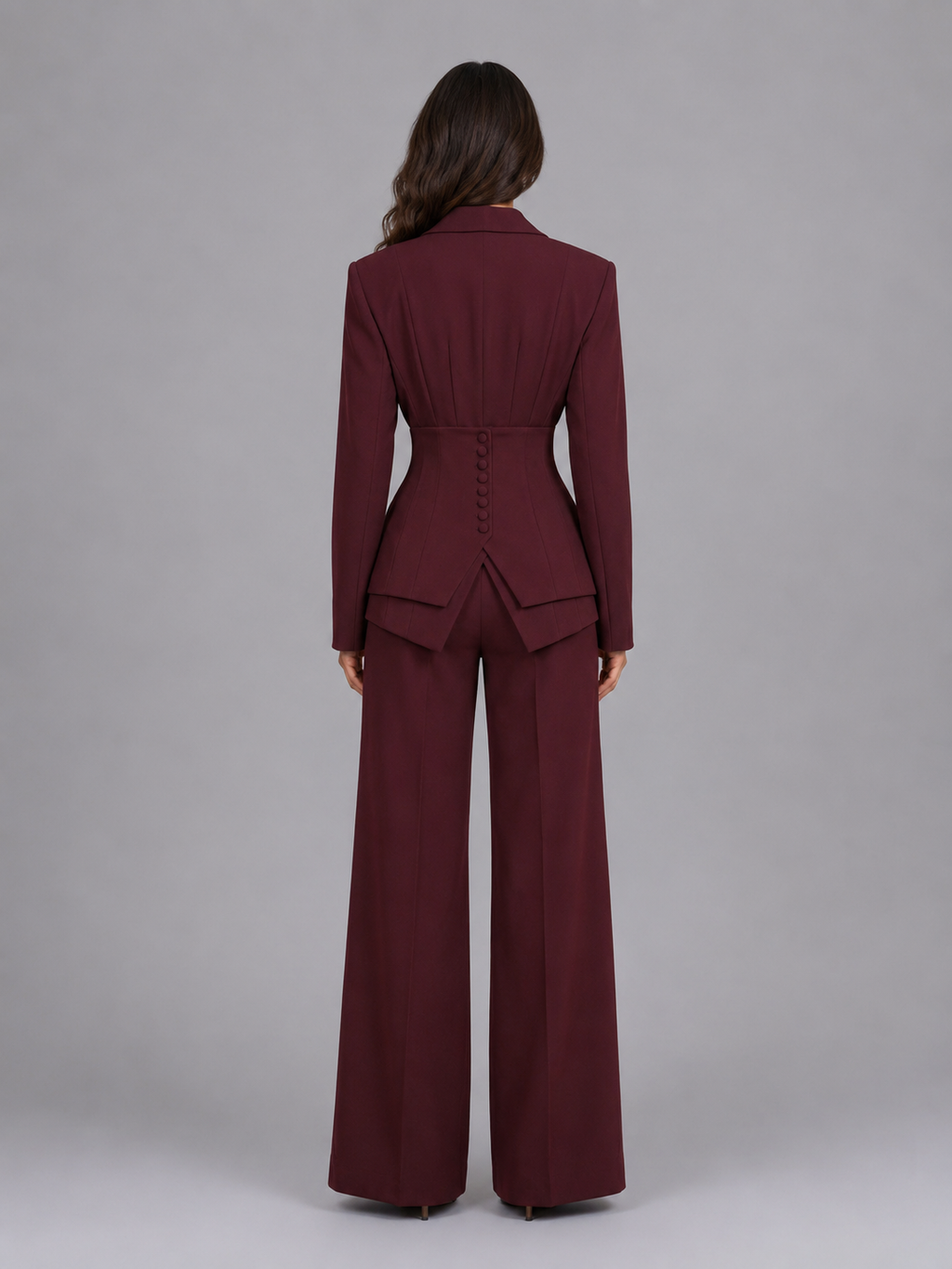 Dahlia | Cinched Waist & Wide-Leg Tailored Two-Piece Set