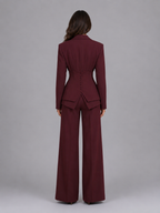 Dahlia | Cinched Waist & Wide-Leg Tailored Two-Piece Set