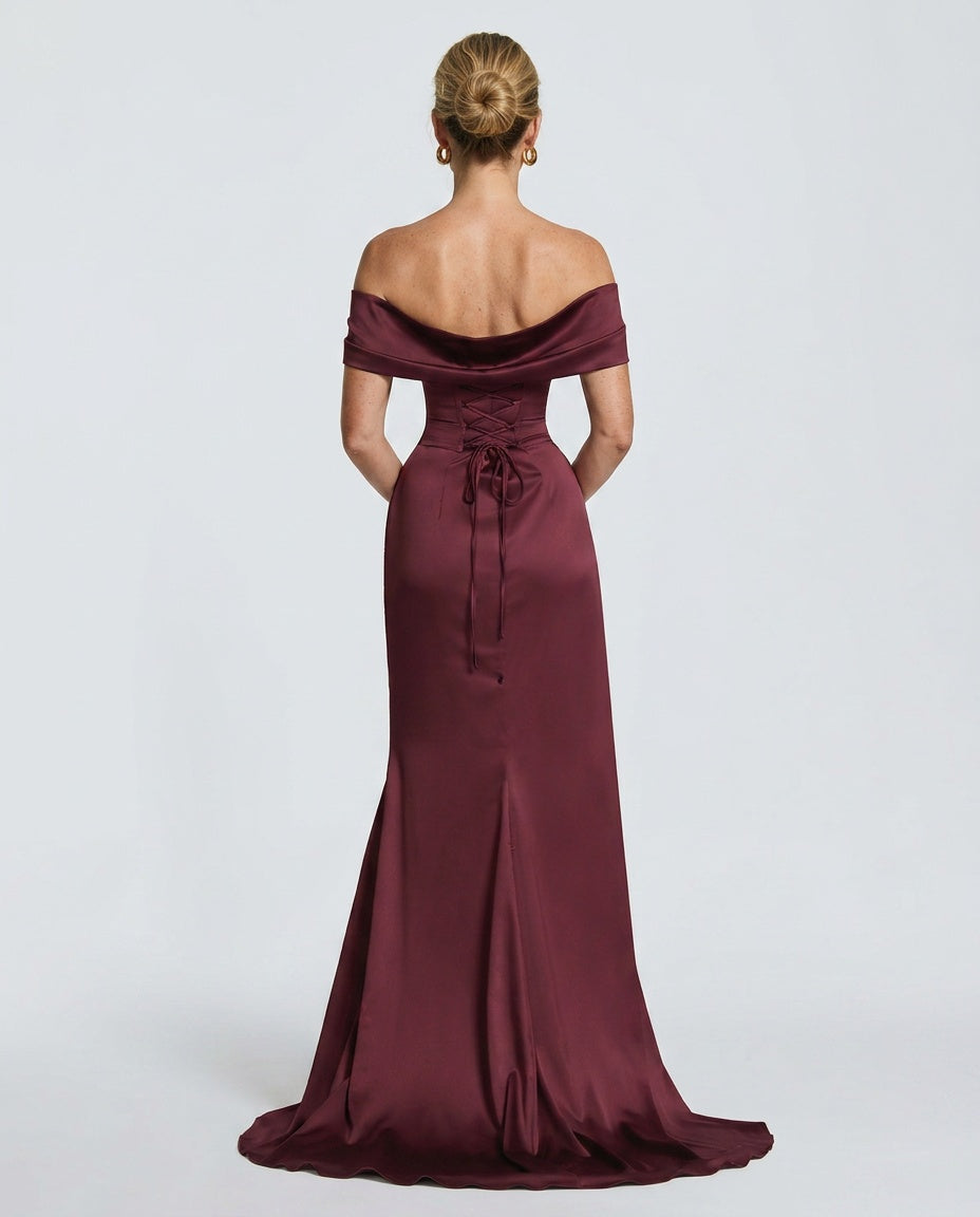 Riona | Lace-Up Corset Ballgown Maxi Dress