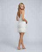Roxie | Mini Sequin Dress with Feather Tassels