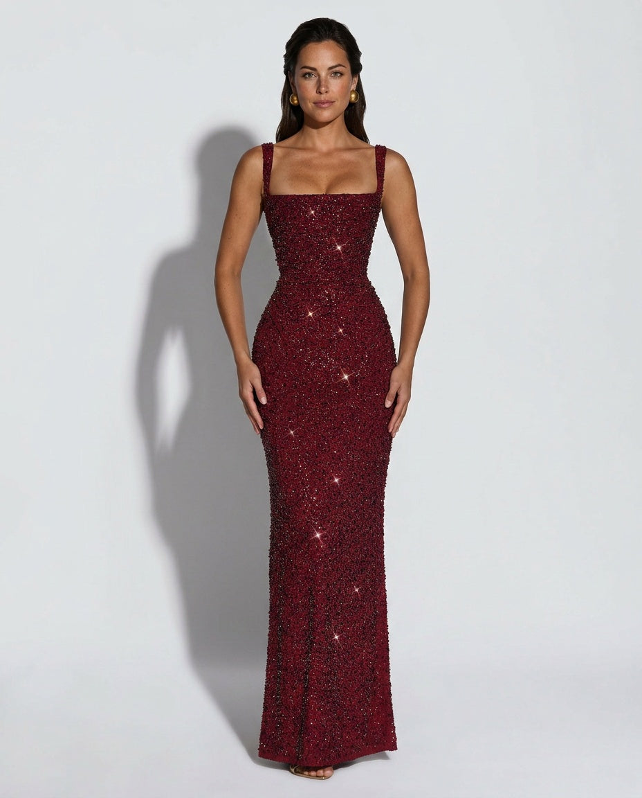 Calanthe | Sleeveless Sequin Maxi Dress
