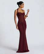 Cora | Halter Neck Backless Maxi Dress